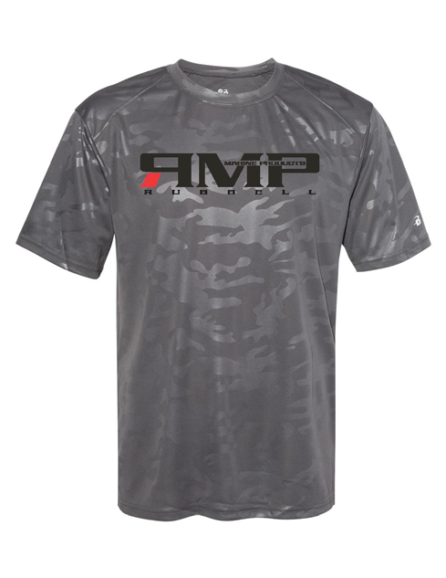 Short Sleeve Modern Logo Camo Performance Gray